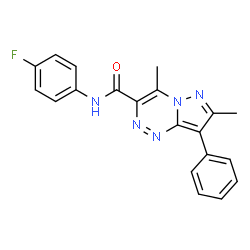 ChemSpider 2D Image | N-(4-Fluorophenyl)-4,7-dimethyl-8-phenylpyrazolo[5,1-c][1,2,4]triazine-3-carboxamide | C20H16FN5O