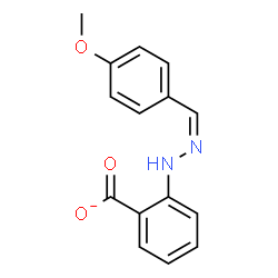 ChemSpider 2D Image | 2-[(2Z)-2-(4-Methoxybenzylidene)hydrazino]benzoate | C15H13N2O3
