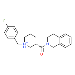 ChemSpider 2D Image | (3S)-3-(3,4-Dihydro-2(1H)-isoquinolinylcarbonyl)-1-(4-fluorobenzyl)piperidinium | C22H26FN2O