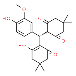 ChemSpider 2D Image | 2-[(R)-(2-Hydroxy-4,4-dimethyl-6-oxo-1-cyclohexen-1-yl)(4-hydroxy-3-methoxyphenyl)methyl]-5,5-dimethyl-1,3-cyclohexanedione | C24H30O6
