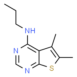 ChemSpider 2D Image | 5,6-Dimethyl-N-propylthieno[2,3-d]pyrimidin-4-amine | C11H15N3S