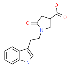 ChemSpider 2D Image | 1-[2-(1H-Indol-3-yl)ethyl]-5-oxo-3-pyrrolidinecarboxylic acid | C15H16N2O3