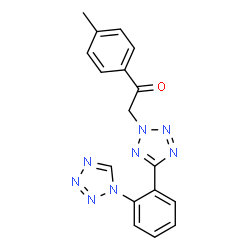 ChemSpider 2D Image | 2-[5-(2-Tetrazol-1-yl-phenyl)-tetrazol-2-yl]-1-p-tolyl-ethanone | C17H14N8O