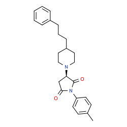 ChemSpider 2D Image | (3R)-1-(4-Methylphenyl)-3-[4-(3-phenylpropyl)-1-piperidinyl]-2,5-pyrrolidinedione | C25H30N2O2