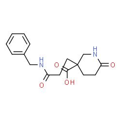 ChemSpider 2D Image | 3-(2-Benzylcarbamoyl-ethyl)-6-oxo-piperidine-3-carboxylic acid | C16H20N2O4