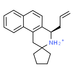 ChemSpider 2D Image | (4R)-4-Allyl-3,4-dihydro-1H-spiro[benzo[f]isoquinolinium-2,1'-cyclopentane] | C20H24N