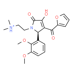 ChemSpider 2D Image | 2-[(2R)-2-(2,3-Dimethoxyphenyl)-3-(2-furoyl)-4-hydroxy-5-oxo-2,5-dihydro-1H-pyrrol-1-yl]-N,N-dimethylethanaminium | C21H25N2O6