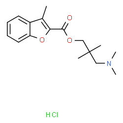 ChemSpider 2D Image | 3-(Dimethylamino)-2,2-dimethylpropyl 3-methyl-1-benzofuran-2-carboxylate hydrochloride (1:1) | C17H24ClNO3