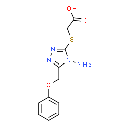 ChemSpider 2D Image | {[4-Amino-5-(phenoxymethyl)-4H-1,2,4-triazol-3-yl]sulfanyl}acetic acid | C11H12N4O3S