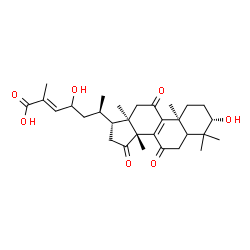ChemSpider 2D Image | (3beta,5xi,24E)-3,23-Dihydroxy-7,11,15-trioxolanosta-8,24-dien-26-oic acid | C30H42O7