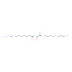 ChemSpider 2D Image | N-[(1S)-2-({4-[(3-Aminopropyl)amino]butyl}imino)-1,2-dihydroxyethyl]-7-[(E)-(hydrazinomethylene)amino]heptanimidic acid | C17H37N7O3