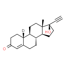 ChemSpider 2D Image | (17alpha)-17-Hydroxy(10-~2~H)-19-norpregn-4-en-20-yn-3-one | C20H25DO2