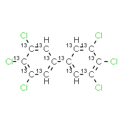 ChemSpider 2D Image | 3,3',4,4',5,5'-Hexachloro(~13~C_12_)biphenyl | 13C12H4Cl6