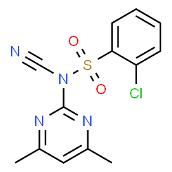 ChemSpider 2D Image | 2-Chloro-N-cyano-N-(4,6-dimethyl-2-pyrimidinyl)benzenesulfonamide | C13H11ClN4O2S