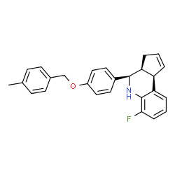 ChemSpider 2D Image | (3aS,4R,9bR)-6-Fluoro-4-{4-[(4-methylbenzyl)oxy]phenyl}-3a,4,5,9b-tetrahydro-3H-cyclopenta[c]quinoline | C26H24FNO