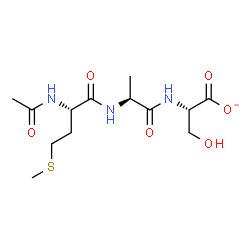 ChemSpider 2D Image | N-Acetyl-L-methionyl-N-[(1S)-1-carboxylato-2-hydroxyethyl]-L-alaninamide | C13H22N3O6S