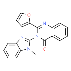 ChemSpider 2D Image | 2-(2-Furyl)-3-(1-methyl-1H-benzimidazol-2-yl)-4(3H)-quinazolinone | C20H14N4O2