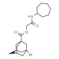 ChemSpider 2D Image | 2-(Cycloheptylamino)-2-oxoethyl (5S,7S)-3-bromo-1-adamantanecarboxylate | C20H30BrNO3