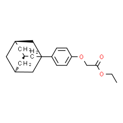 ChemSpider 2D Image | Ethyl {4-[(3R,5S)-adamantan-1-yl]phenoxy}acetate | C20H26O3