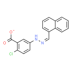 ChemSpider 2D Image | 2-Chloro-5-[(2Z)-2-(1-naphthylmethylene)hydrazino]benzoate | C18H12ClN2O2