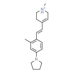 ChemSpider 2D Image | 1-Methyl-4-{(E)-2-[2-methyl-4-(1-pyrrolidinyl)phenyl]vinyl}-1,2,3,6-tetrahydropyridinium | C19H27N2