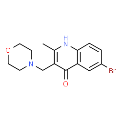 ChemSpider 2D Image | 6-bromo-2-methyl-3-(morpholin-4-ylmethyl)quinolin-4-ol | C15H17BrN2O2