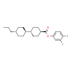 ChemSpider 2D Image | 3,4-Difluorophenyl (1r,1's,4r,4'S)-4'-propyl-1,1'-bi(cyclohexyl)-4-carboxylate | C22H30F2O2