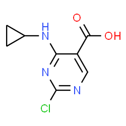 ChemSpider 2D Image | 2-Chloro-4-(cyclopropylamino)-5-pyrimidinecarboxylic acid | C8H8ClN3O2