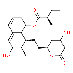 ChemSpider 2D Image | (7S,8R)-6-Hydroxy-8-{2-[(2R)-4-hydroxy-6-oxotetrahydro-2H-pyran-2-yl]ethyl}-7-methyl-1,2,6,7,8,8a-hexahydro-1-naphthalenyl (2R)-2-methylbutanoate | C23H34O6