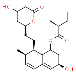ChemSpider 2D Image | (3R,7R,8R)-3-Hydroxy-8-{2-[(2S)-4-hydroxy-6-oxotetrahydro-2H-pyran-2-yl]ethyl}-7-methyl-1,2,3,7,8,8a-hexahydro-1-naphthalenyl (2R)-2-methylbutanoate | C23H34O6