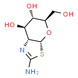 ChemSpider 2D Image | (3aR,5R,6S,7R,7aR)-2-Amino-5-(hydroxymethyl)-5,6,7,7a-tetrahydro-3aH-pyrano[3,2-d][1,3]thiazole-6,7-diol | C7H12N2O4S