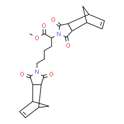 ChemSpider 2D Image | Methyl 2,6-bis(3,5-dioxo-4-azatricyclo[5.2.1.0~2,6~]dec-8-en-4-yl)hexanoate | C25H28N2O6