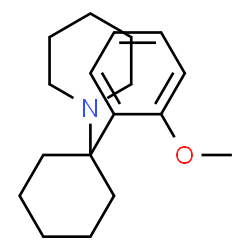 ChemSpider 2D Image | 1-[1-(2-Methoxyphenyl)cyclohexyl]piperidine | C18H27NO
