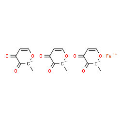 ChemSpider 2D Image | Iron(3+) tris(2-methyl-3,4-dioxo-3,4-dihydro-2H-pyran-2-ide) | C18H15FeO9