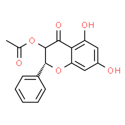 ChemSpider 2D Image | (2R)-5,7-Dihydroxy-4-oxo-2-phenyl-3,4-dihydro-2H-chromen-3-yl acetate | C17H14O6
