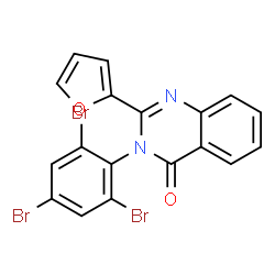 ChemSpider 2D Image | 2-(2-Furyl)-3-(2,4,6-tribromophenyl)-4(3H)-quinazolinone | C18H9Br3N2O2