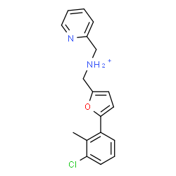 ChemSpider 2D Image | [5-(3-Chloro-2-methylphenyl)-2-furyl]-N-(2-pyridinylmethyl)methanaminium | C18H18ClN2O