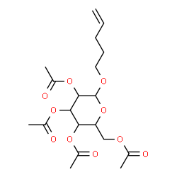 ChemSpider 2D Image | 4-Penten-1-yl 2,3,4,6-tetra-O-acetylhexopyranoside | C19H28O10
