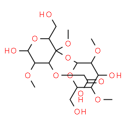 ChemSpider 2D Image | {[6-Hydroxy-3-{[4-hydroxy-6-(hydroxymethyl)-3,5-dimethoxytetrahydro-2H-pyran-2-yl]oxy}-2-(hydroxymethyl)-3,5-dimethoxytetrahydro-2H-pyran-4-yl]oxy}acetic acid (non-preferred name) | C18H32O14