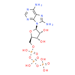 ChemSpider 2D Image | 8-Aminoadenosine 5'-(tetrahydrogen triphosphate) | C10H17N6O13P3