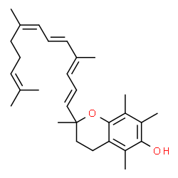 ChemSpider 2D Image | 2,5,7,8-Tetramethyl-2-[(1E,3E,5E,7Z)-4,8,12-trimethyl-1,3,5,7,11-tridecapentaen-1-yl]-6-chromanol | C29H40O2