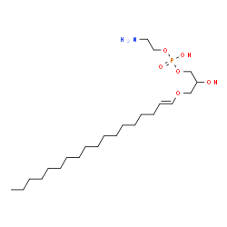 ChemSpider 2D Image | 2-Aminoethyl 2-hydroxy-3-[(1E)-1-octadecen-1-yloxy]propyl hydrogen phosphate | C23H48NO6P