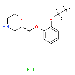 ChemSpider 2D Image | (2S)-2-({2-[(~2~H_5_)Ethyloxy]phenoxy}methyl)morpholine hydrochloride (1:1) | C13H15D5ClNO3