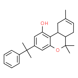 ChemSpider 2D Image | 6,6,9-Trimethyl-3-(2-phenyl-2-propanyl)-6a,7,10,10a-tetrahydro-6H-benzo[c]chromen-1-ol | C25H30O2