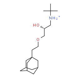 ChemSpider 2D Image | (2R)-3-[2-(Adamantan-1-yl)ethoxy]-2-hydroxy-N-(2-methyl-2-propanyl)-1-propanaminium | C19H36NO2