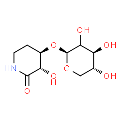 ChemSpider 2D Image | (3S,4R)-3-Hydroxy-2-oxo-4-piperidinyl (2xi)-beta-D-threo-pentopyranoside | C10H17NO7