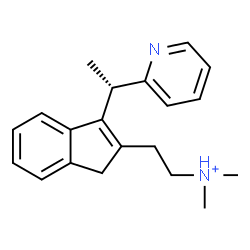 ChemSpider 2D Image | N,N-Dimethyl-2-{3-[(1S)-1-(2-pyridinyl)ethyl]-1H-inden-2-yl}ethanaminium | C20H25N2