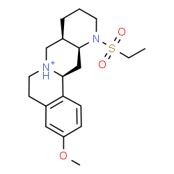 ChemSpider 2D Image | (8aR,12aS,13aS)-12-(Ethylsulfonyl)-3-methoxy-5,8,8a,9,10,11,12,12a,13,13a-decahydro-6H-isoquinolino[2,1-g][1,6]naphthyridin-7-ium | C19H29N2O3S