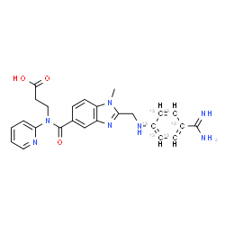 ChemSpider 2D Image | N-{[2-({[4-Carbamimidoyl(~13~C_6_)phenyl]amino}methyl)-1-methyl-1H-benzimidazol-5-yl]carbonyl}-N-2-pyridinyl-beta-alanine | C1913C6H25N7O3