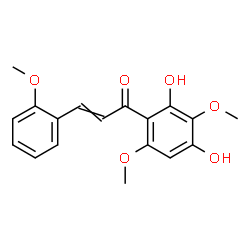 ChemSpider 2D Image | 1-(2,4-Dihydroxy-3,6-dimethoxyphenyl)-3-(2-methoxyphenyl)-2-propen-1-one | C18H18O6